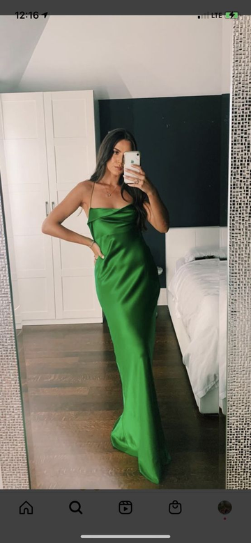 Niulatu Green Sheath Prom Dress Green Evening Dress HZ1007